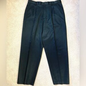 Preston & York Womens Black Trousers Pleated Tapered Pockets Size 16 Classic